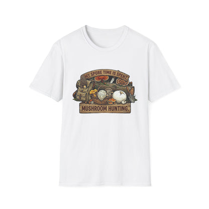 Mushroom Hunting T-Shirt — 'My Spore Time Is Spent' For Foragers & Outdoor Lovers
