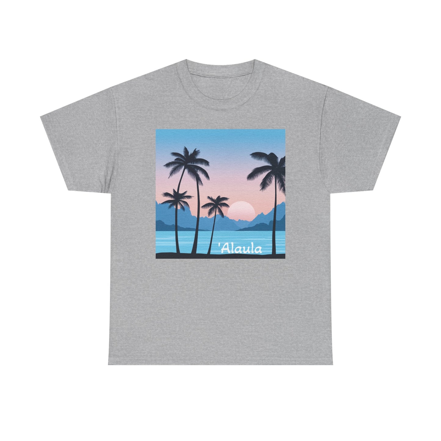 'Alaula Aloha Sunset Tee — Tropical Palm Beach Graphic T-Shirt
