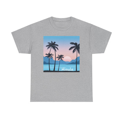 'Alaula Aloha Sunset Tee — Tropical Palm Beach Graphic T-Shirt