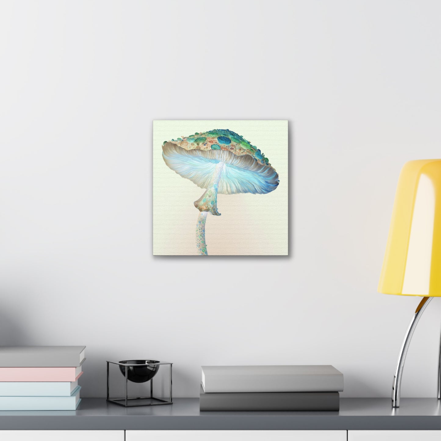 Flower Cap Inverse -Mushroom Canvas Art, Stretched Wall Decor, Bohemian Home Decor, Psychedelic Wall Art, Nature-Inspired Art