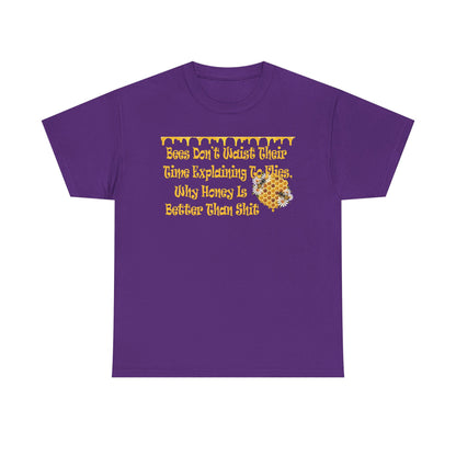Bees-Themed Heavy Cotton Tee, Funny Bee Shirt, Gift for Beekeepers, Nature Lover Tee, Spring and Summer Fashion