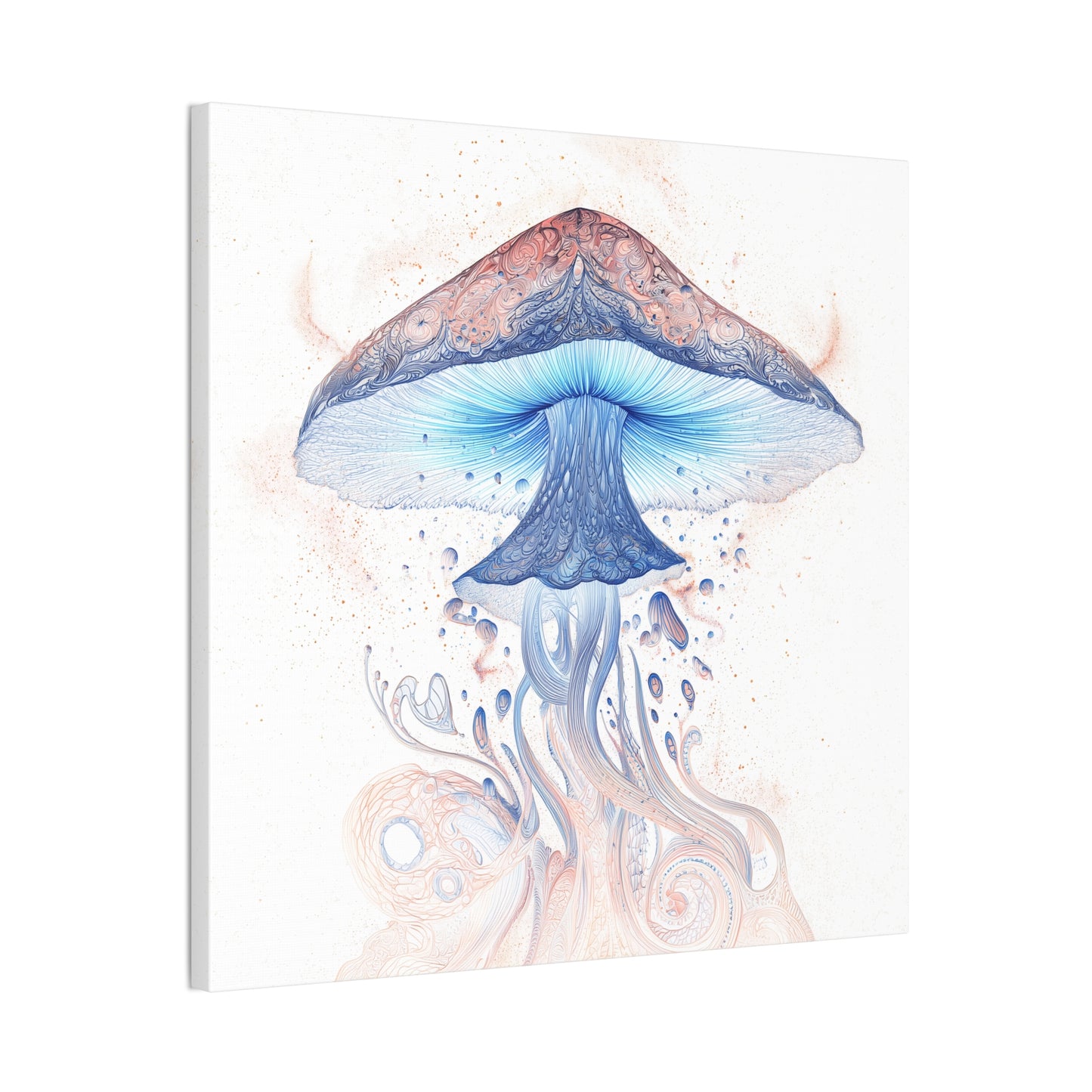 Mind Awakening Light-Mushroom Canvas Art, Stretched Wall Decor, Bohemian Home Decor, Psychedelic Wall Art, Nature-Inspired Art