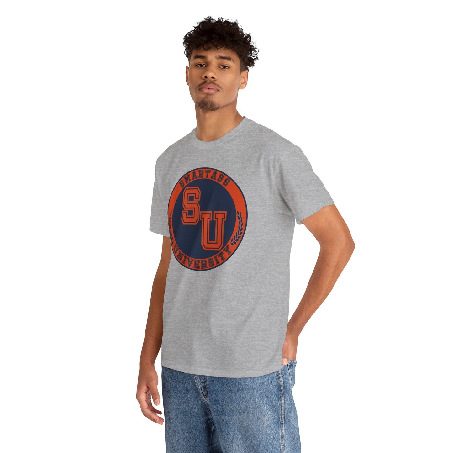 Unisex Heavy Cotton Tee with SU University Design | College Apparel, Graphic Tee, Gift for Students, Campus Wear, Casual Fashion