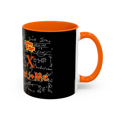 Math Lover Coffee Mug — "Solve For X = U + Me" Romantic Equation Design