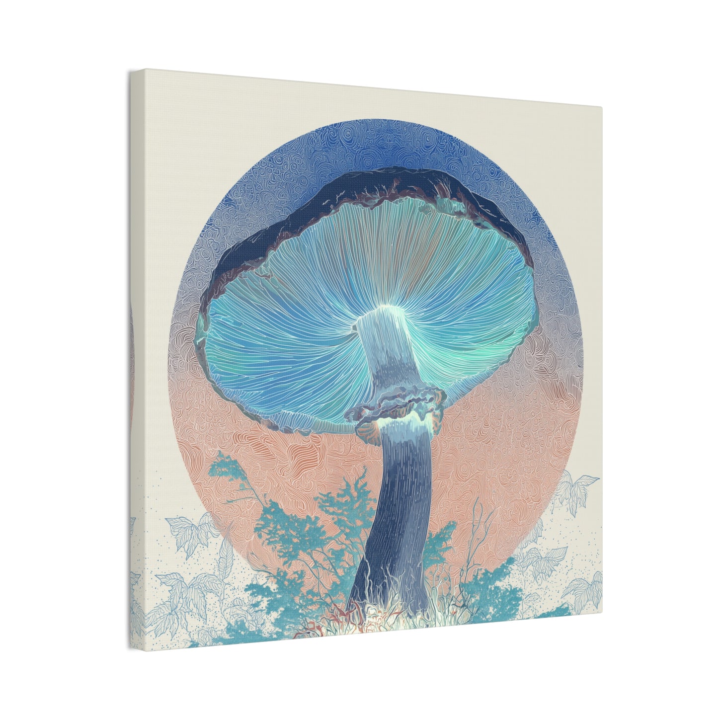 Unreal Shroom Inverse-Mushroom Canvas Art, Stretched Wall Decor, Bohemian Home Decor, Psychedelic Wall Art, Nature-Inspired Art