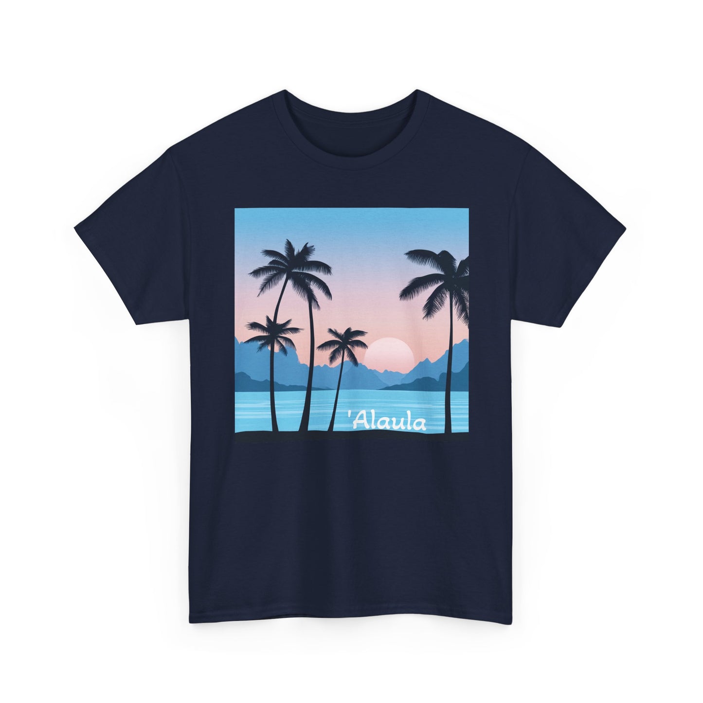 'Alaula Aloha Sunset Tee — Tropical Palm Beach Graphic T-Shirt