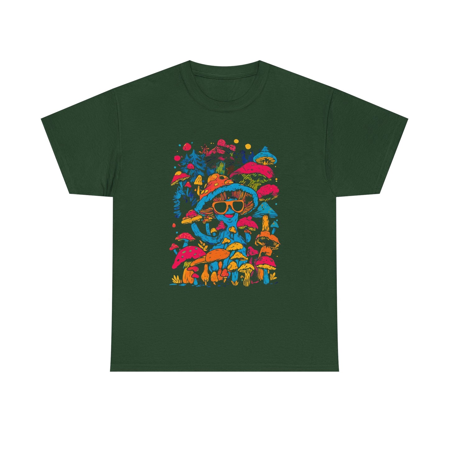 Shroom Dude - Mushroom Tee, Unisex Heavy Cotton T-Shirt, Vibrant Graphic Shirt, Perfect for Festivals, Eco-friendly Gift, Casual Wear