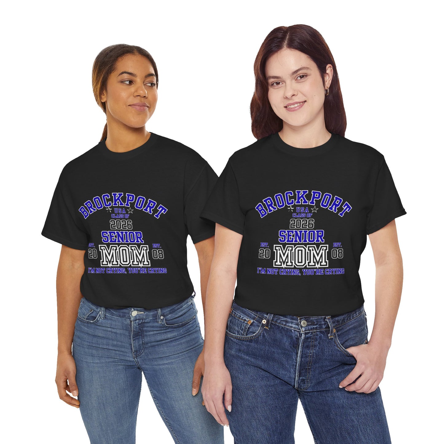 Brockport Senior Mom Tee | Class of 2026 Unisex Heavy Cotton T-Shirt, Perfect for Graduation, Family Celebrations, Gifts, School Events