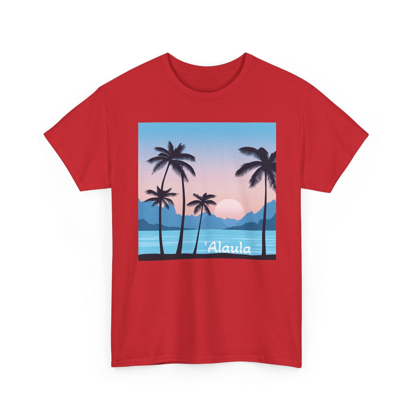 'Alaula Aloha Sunset Tee — Tropical Palm Beach Graphic T-Shirt