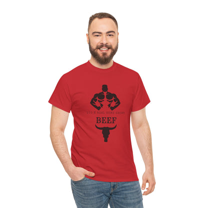 100% Beef -Unisex Tee, Perfect Gift for Workout Enthusiasts, Fitness Club, Gym Wear, Bodybuilding Fashion, Casual Daily Wear
