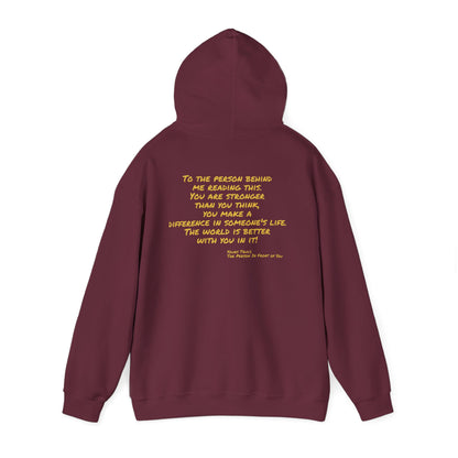 Better World - Inspirational Quote Hoodie — "You Are Stronger Than You Think" Back Print