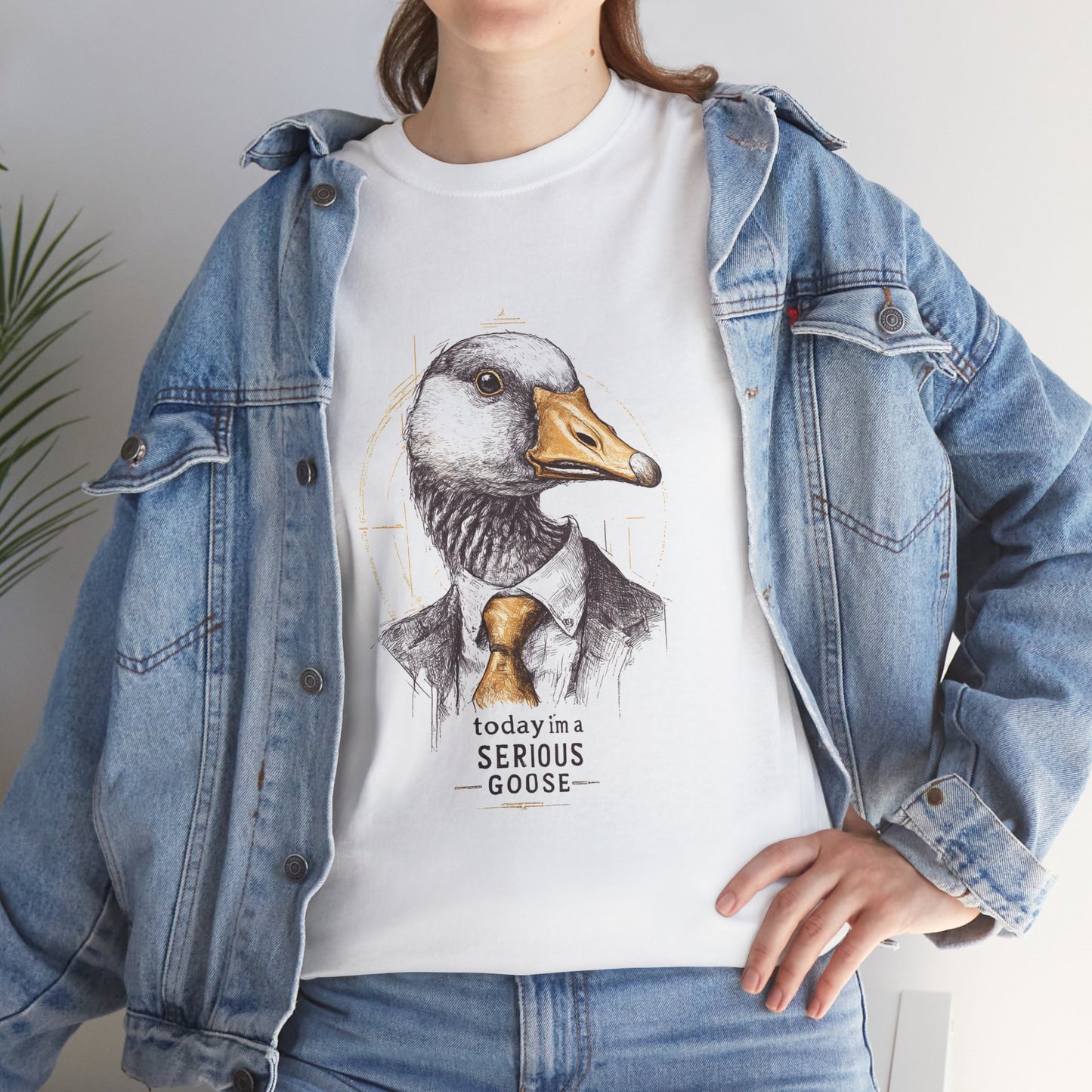 Serious Goose T-Shirt | Funny Animal Tee, Quirky Graphic Tee, Gift for Animal Lovers, Casual Wear, Unique Birthday Gift