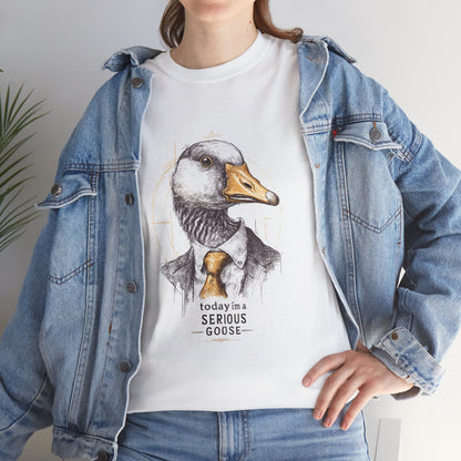 Serious Goose T-Shirt | Funny Animal Tee, Quirky Graphic Tee, Gift for Animal Lovers, Casual Wear, Unique Birthday Gift