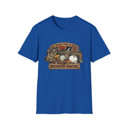 Mushroom Hunting T-Shirt — 'My Spore Time Is Spent' For Foragers & Outdoor Lovers