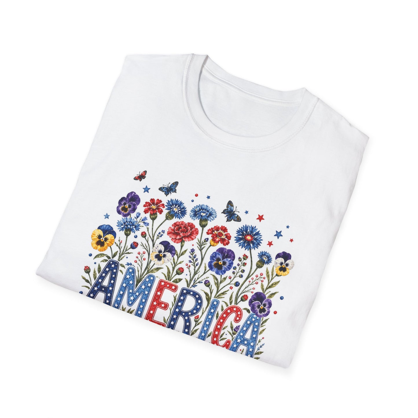 America 250th Birthday T-Shirt – July 4, 1776–2026 Patriotic Floral Tee