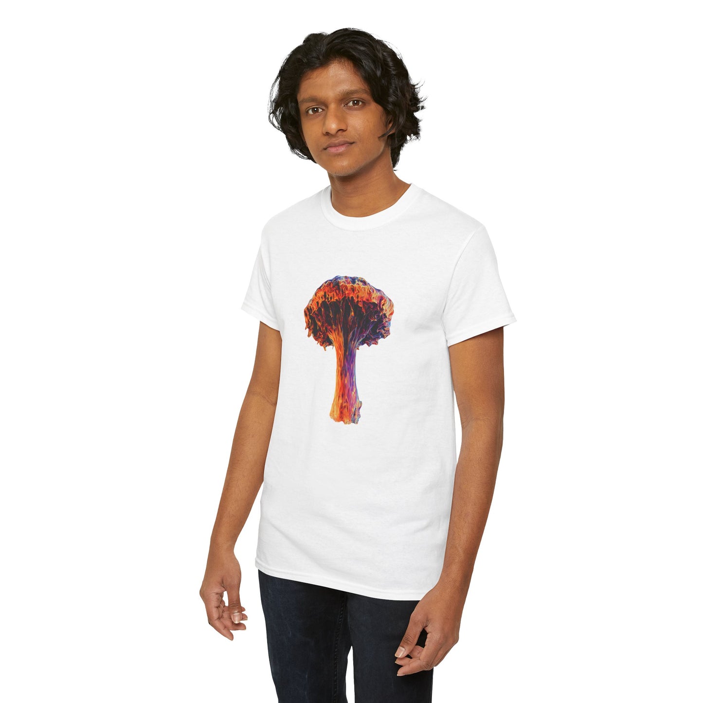 Colorful Psychedelic Mushroom 3 -Tee, Unisex Heavy Cotton T-Shirt, Vibrant Graphic Shirt, Perfect for Festivals, Eco-friendly Gift, Casual Wea