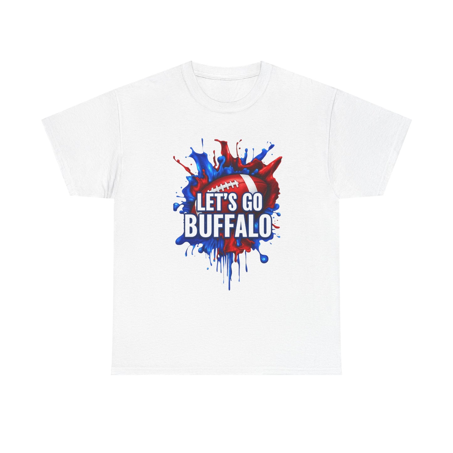 Let's Go Buffalo Splat -Buffalo Sports Fan Tee - Let's Go Buffalo Shirt, Game Day Apparel, Unisex Cotton T-Shirt, Tailgate Wear, Football Team Gear