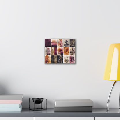 Golden Plum Series #4 Floral Canvas Wall Art, Abstract Flowers Print, Home Decor, Living Room Artwork, Purple and Gold Wall Decor