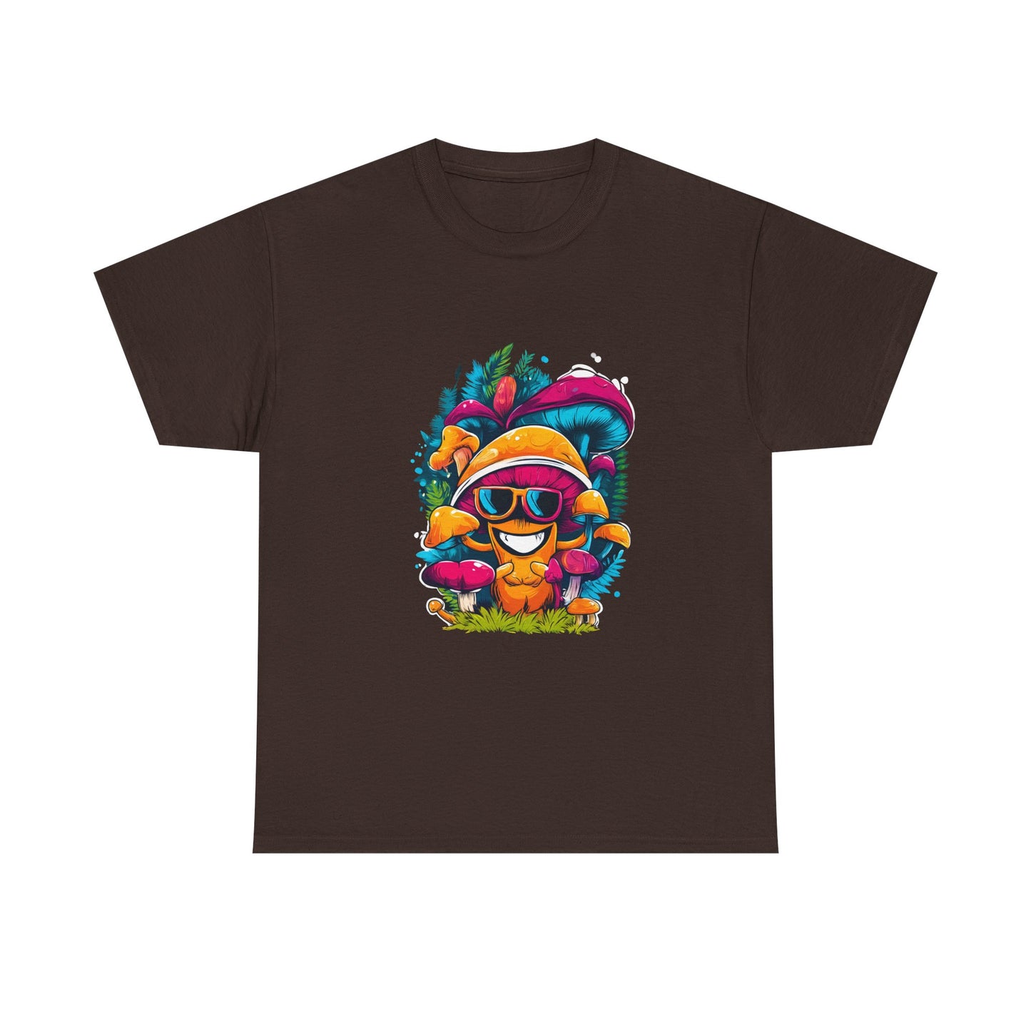Mushroom Dude -Tee, Unisex Heavy Cotton T-Shirt, Vibrant Graphic Shirt, Perfect for Festivals, Eco-friendly Gift, Casual Wea