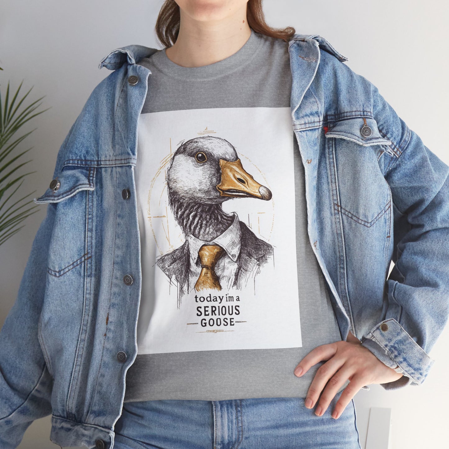 Serious Goose T-Shirt | Funny Animal Tee, Quirky Graphic Tee, Gift for Animal Lovers, Casual Wear, Unique Birthday Gift
