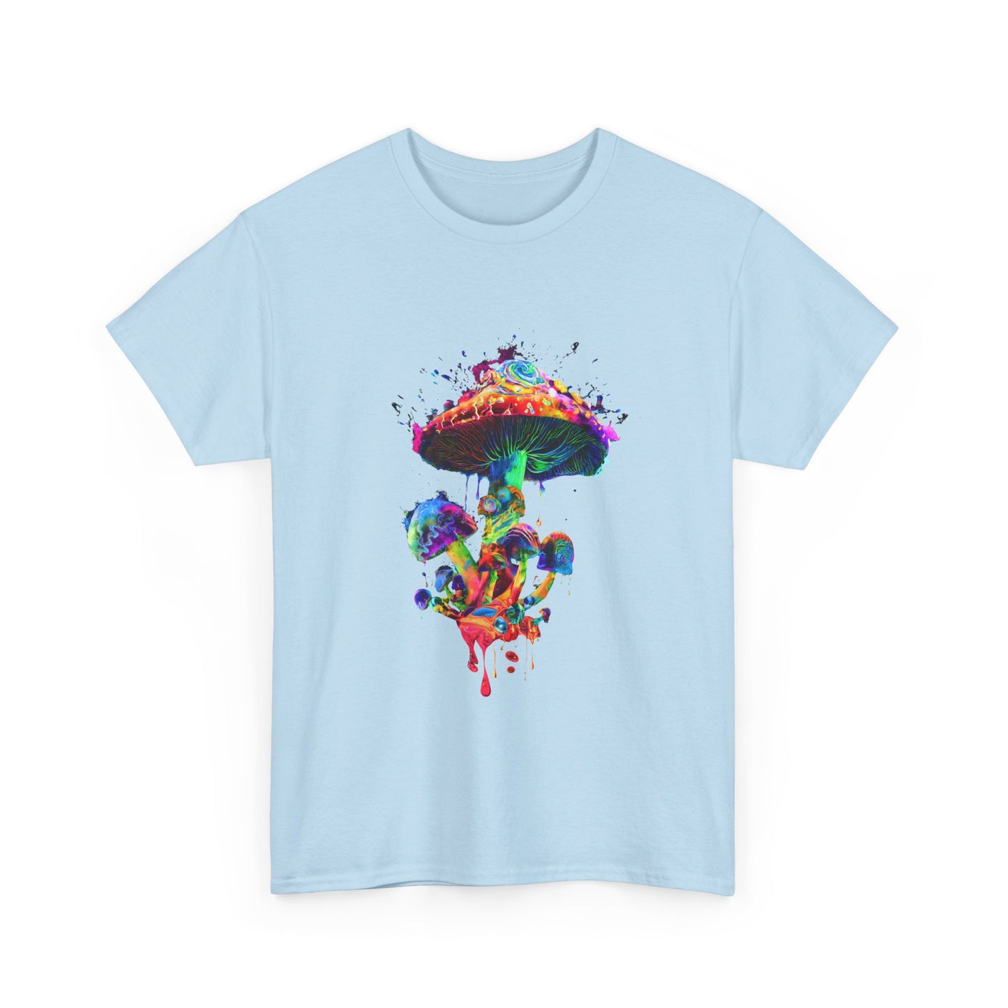 Tie Dye Psychedelic Mushroom 4  -Tee, Unisex Heavy Cotton T-Shirt, Vibrant Graphic Shirt, Perfect for Festivals, Eco-friendly Gift, Casual Wea