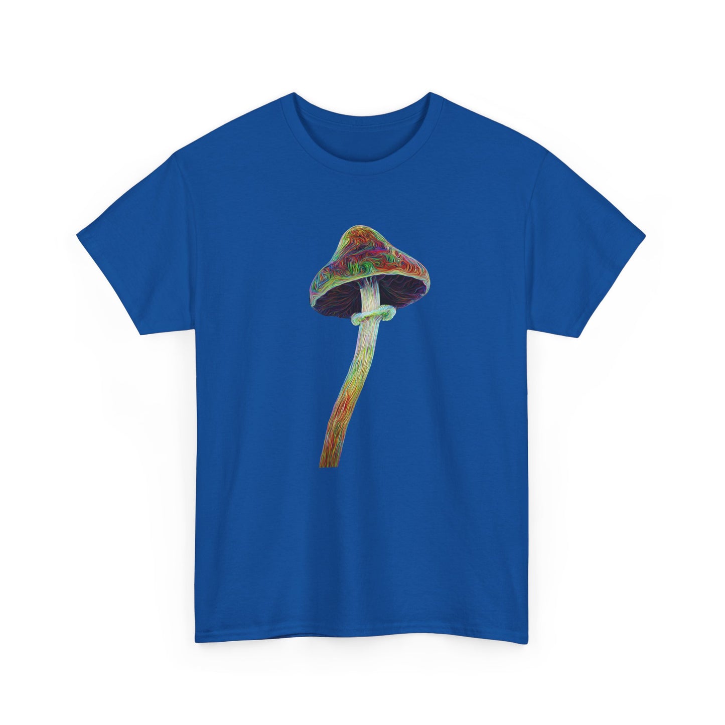 Colorful Psychedelic Mushroom2 - Tee, Unisex Heavy Cotton T-Shirt, Vibrant Graphic Shirt, Perfect for Festivals, Eco-friendly Gift, Casual Wear