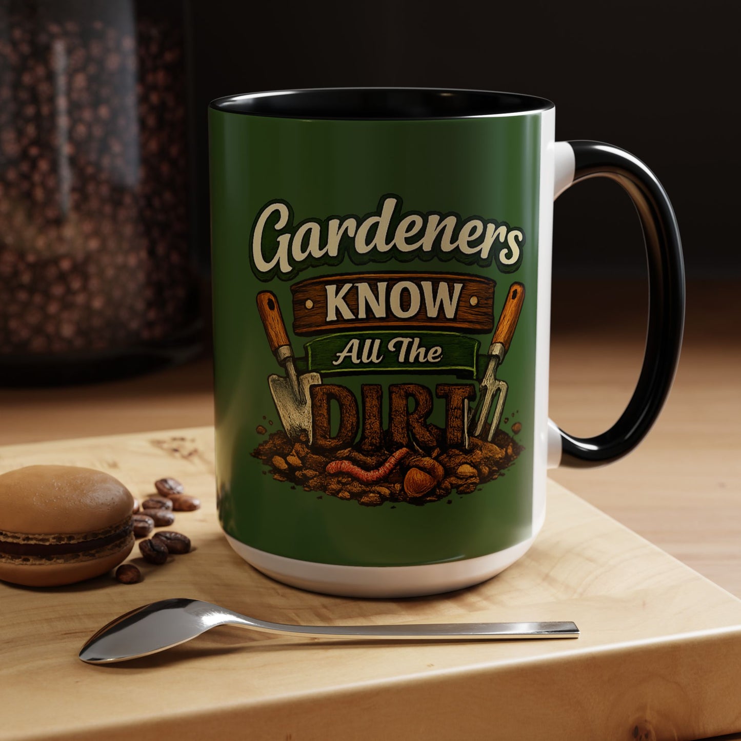 Gardener’s Know All the Dirt Accent Coffee Mug – Funny Gardening Coffee Cup (11/15oz)