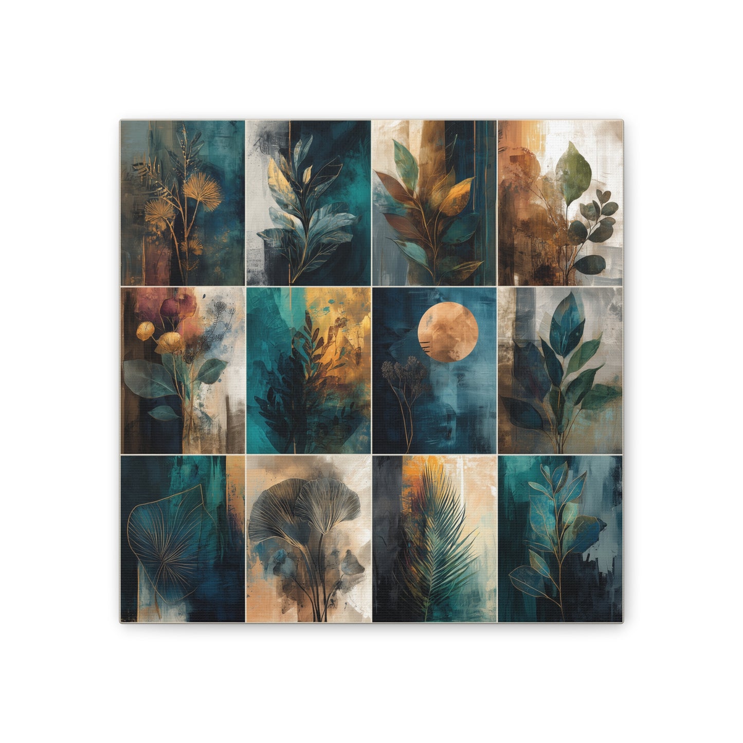 Natures Blue Green Series #6 -Botanical Wall Art, Nature-Inspired Home Décor, Eco-Friendly Canvas Print, Greenery Art Piece, Living Room Wall Hanging
