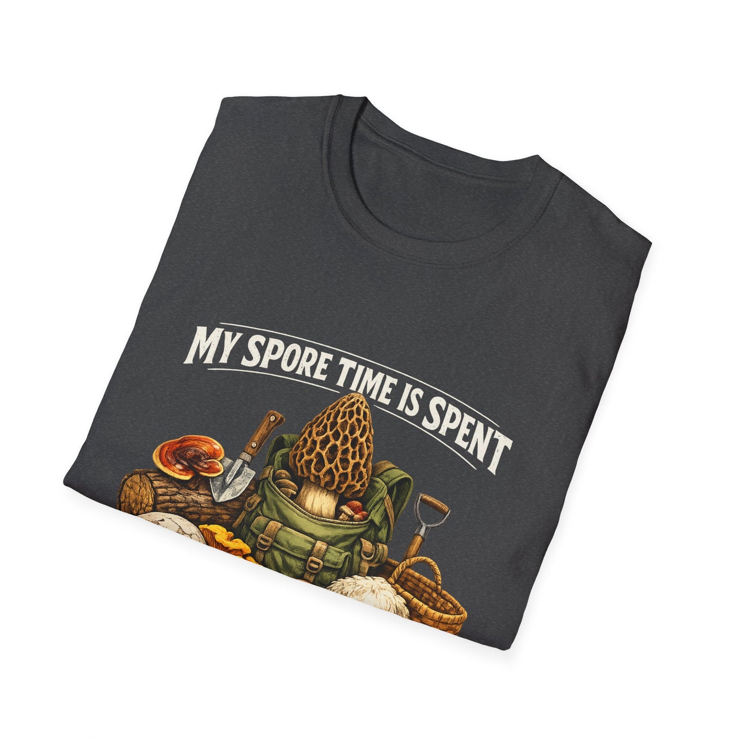 Mushroom Hunting T-Shirt — "My Spore Time Is Spent" For Foragers & Nature Lovers