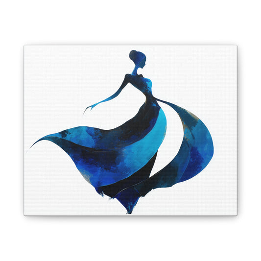 Dancing with the Water Series #3 -Elegant Silhouette Canvas Wall Art, Abstract Decor for Home, Gift for Women, Living Room Artwork, Dance Theme Decoration