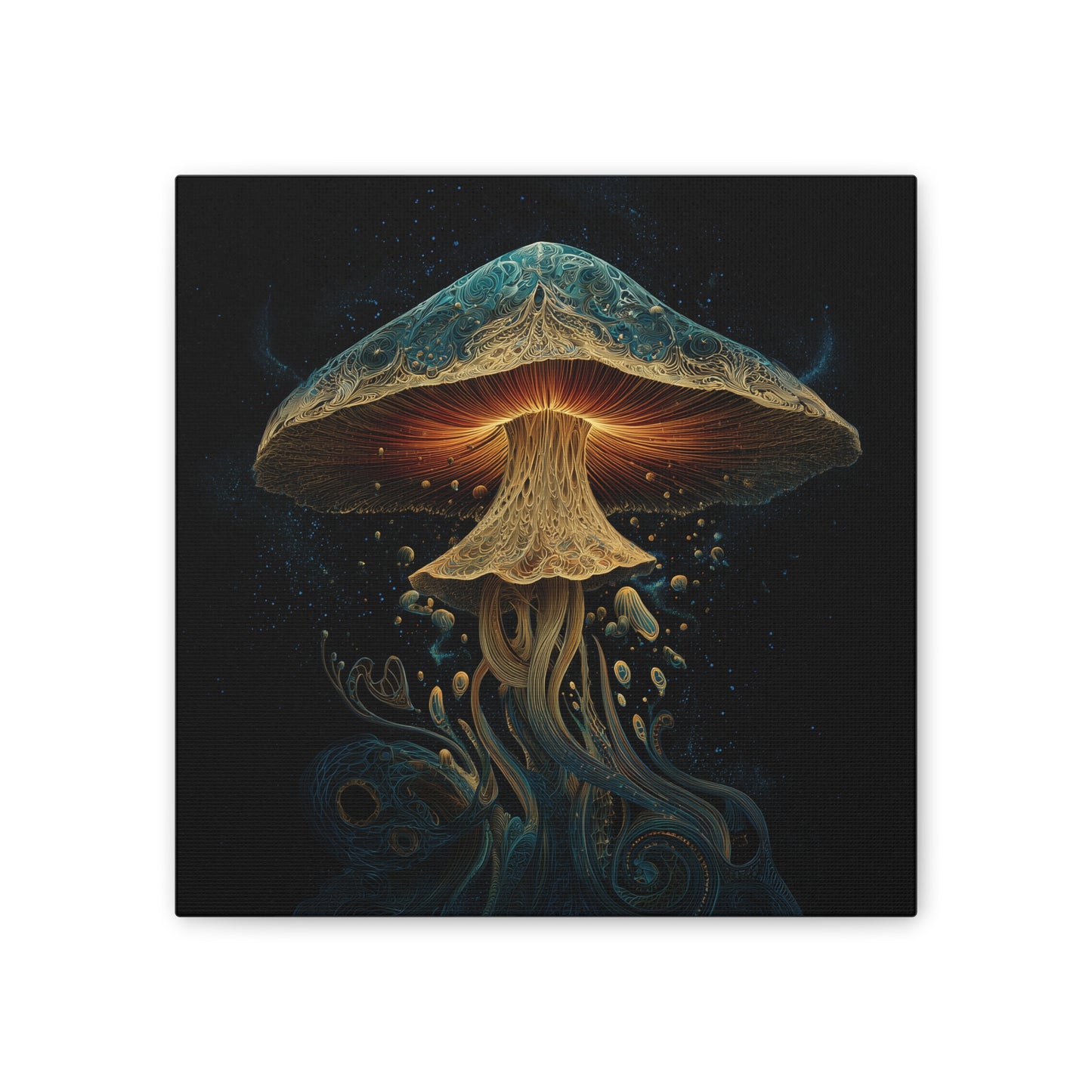 Mind Awakening -Mushroom Canvas Art, Stretched Wall Decor, Bohemian Home Decor, Psychedelic Wall Art, Nature-Inspired Art
