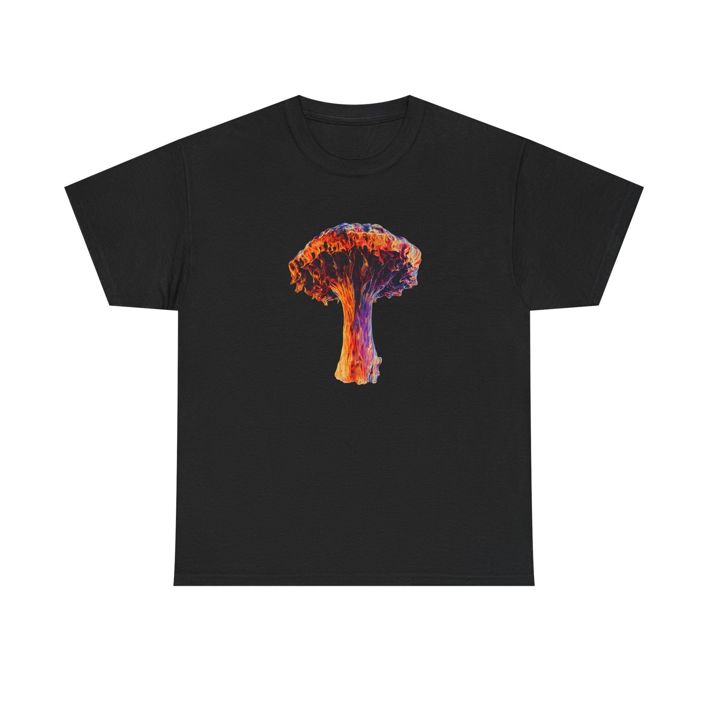 Colorful Psychedelic Mushroom 3 -Tee, Unisex Heavy Cotton T-Shirt, Vibrant Graphic Shirt, Perfect for Festivals, Eco-friendly Gift, Casual Wea