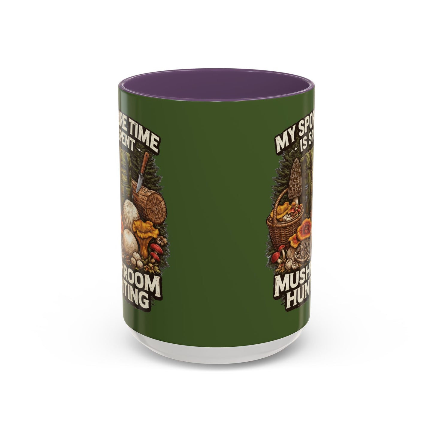 Mug - "My Spore Time Is Spent Mushroom Hunting" Accent Coffee Mug (11/15oz)