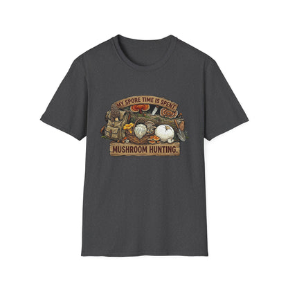 Mushroom Hunting T-Shirt — 'My Spore Time Is Spent' For Foragers & Outdoor Lovers