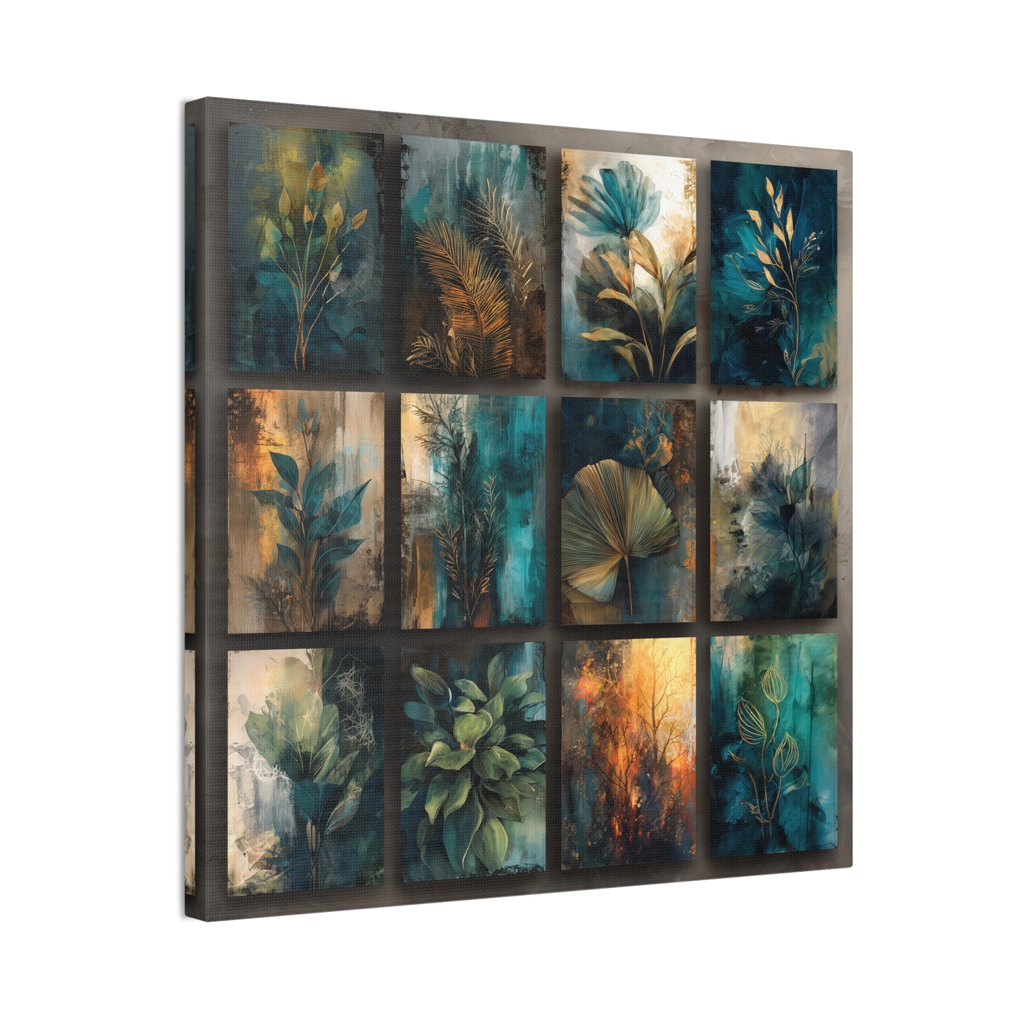 Natures Blue Green Series #1 -Botanical Wall Art, Nature-Inspired Home Décor, Eco-Friendly Canvas Print, Greenery Art Piece, Living Room Wall Hanging