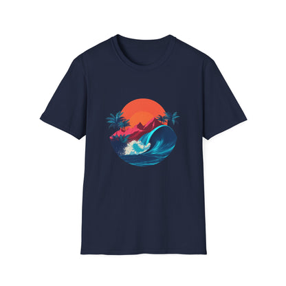 Sunset Surf T-Shirt — Retro Beach Wave Graphic Tee