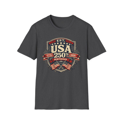 USA 250th Birthday T-Shirt — 1776-2026 Retro American Celebration Tee