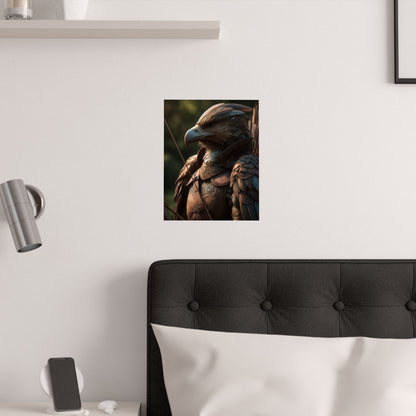 Aarakoca Ranger - Fantasy Art Satin Paper Poster — Fantasy Armor Bird Art Print