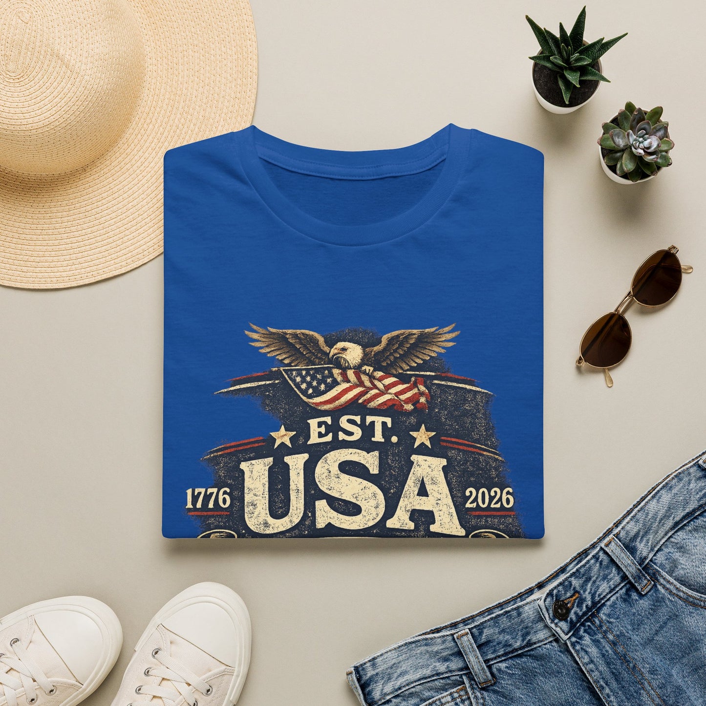 USA Established 1776–2026 Vintage Eagle T-Shirt — 250 Years of Freedom