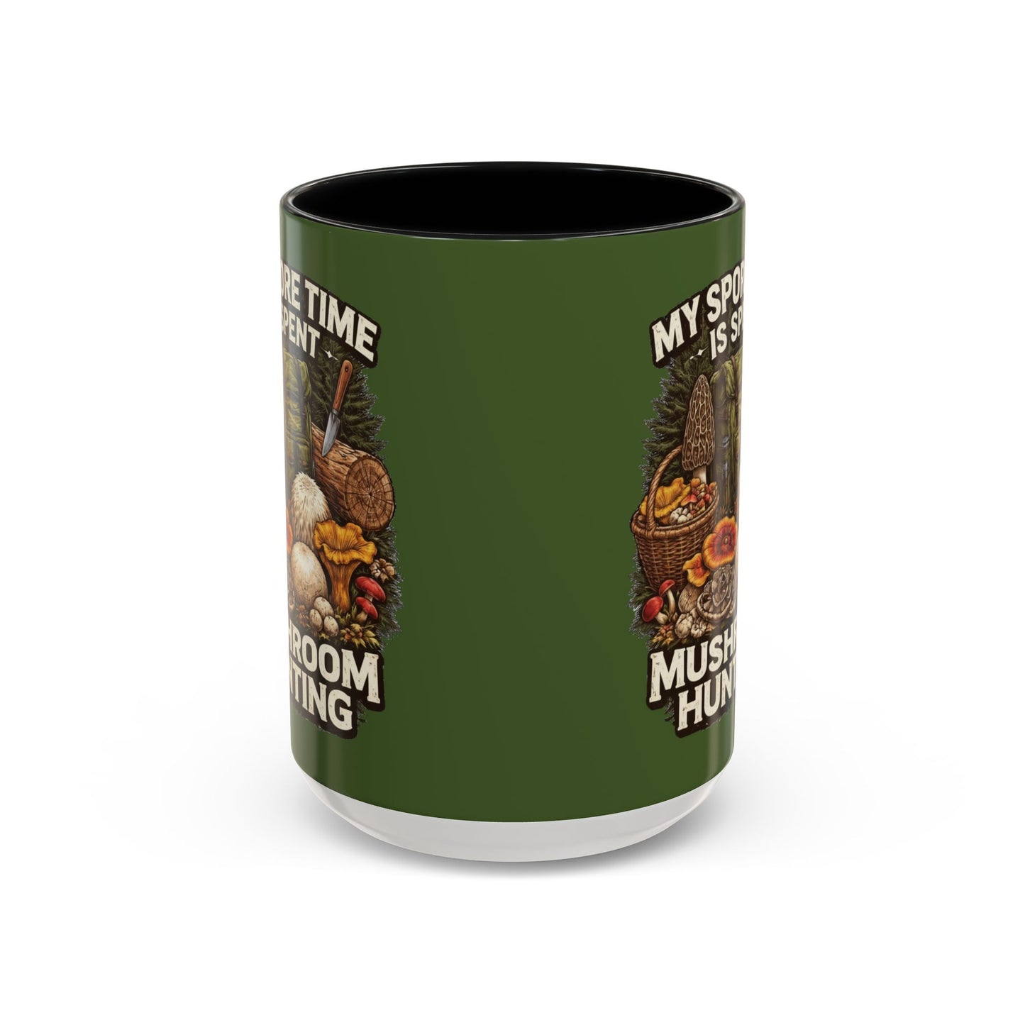 Mug - "My Spore Time Is Spent Mushroom Hunting" Accent Coffee Mug (11/15oz)