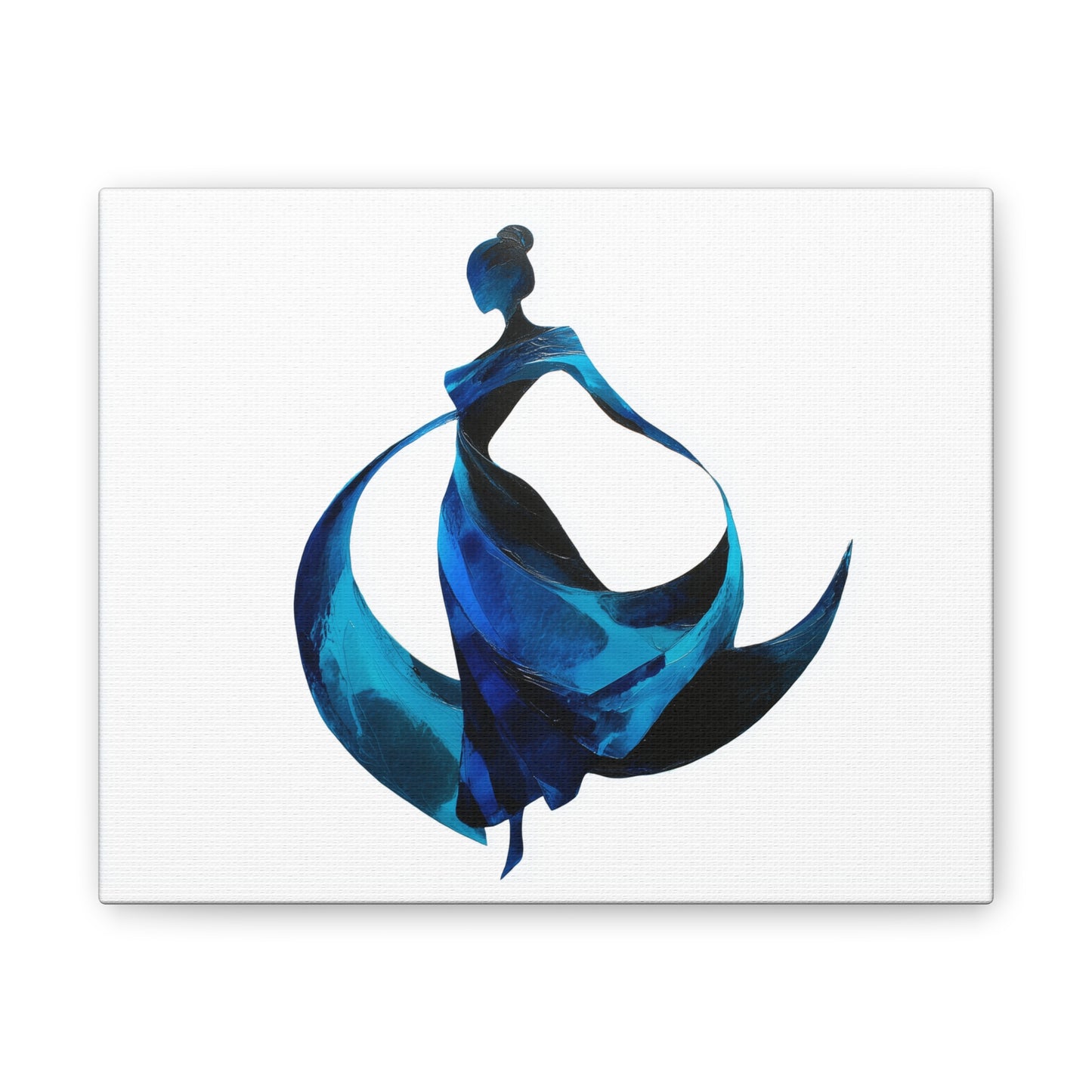 Dancing with the Water Series #1 -Elegant Art Canvas Print, Blue Dress Wall Decor, Feminine Artwork, Home Decor Gift, Birthday or Wedding Decoration