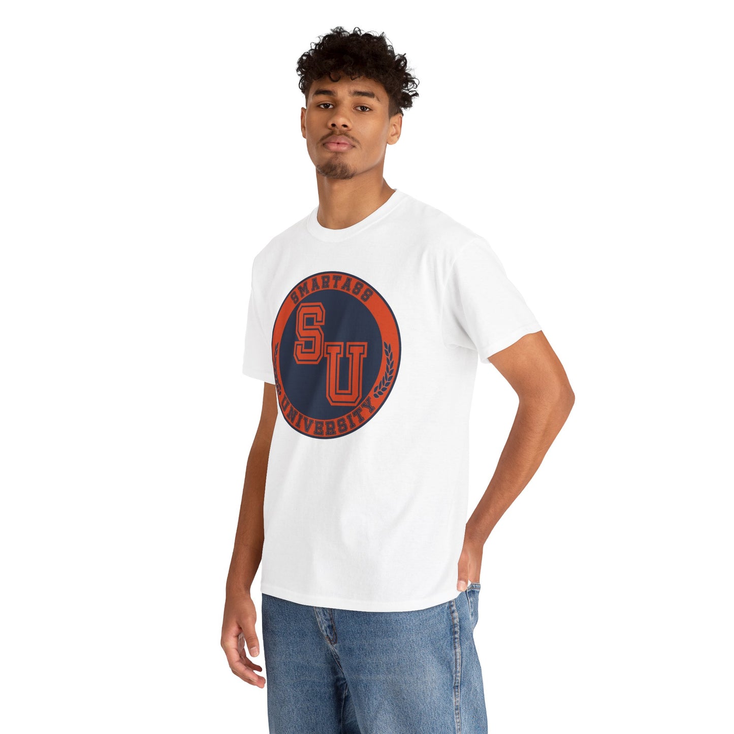 Unisex Heavy Cotton Tee with SU University Design | College Apparel, Graphic Tee, Gift for Students, Campus Wear, Casual Fashion