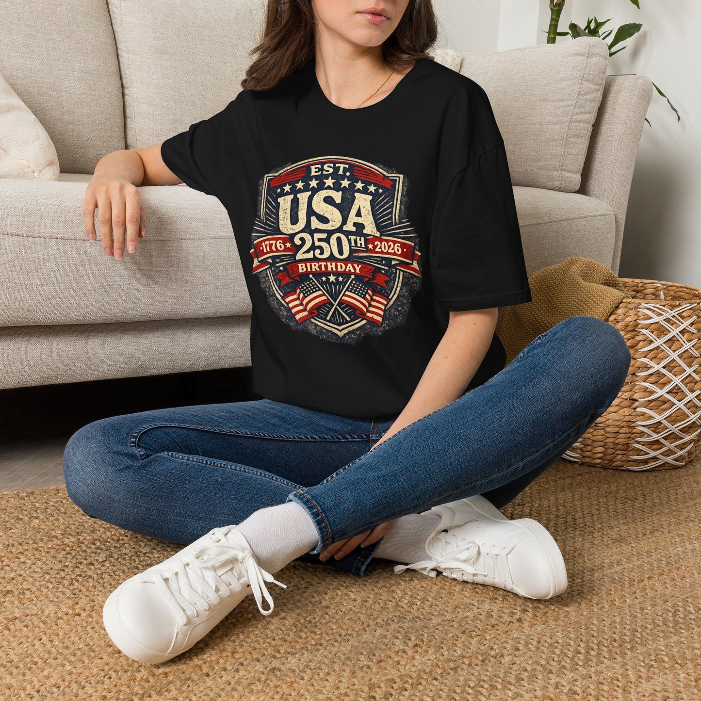 USA 250th Birthday T-Shirt — 1776-2026 Retro American Celebration Tee