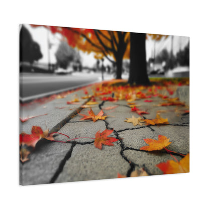 Autumn's Fragmented Canvas: Fallen Maple Leaf, Urban Decay, Seasonal Transition--1aceswild.myshopify.com