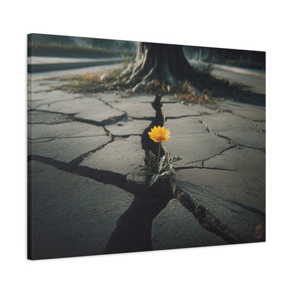 Resilience: Yellow Flower Against Concrete, Urban Nature Photography--1aceswild.myshopify.com
