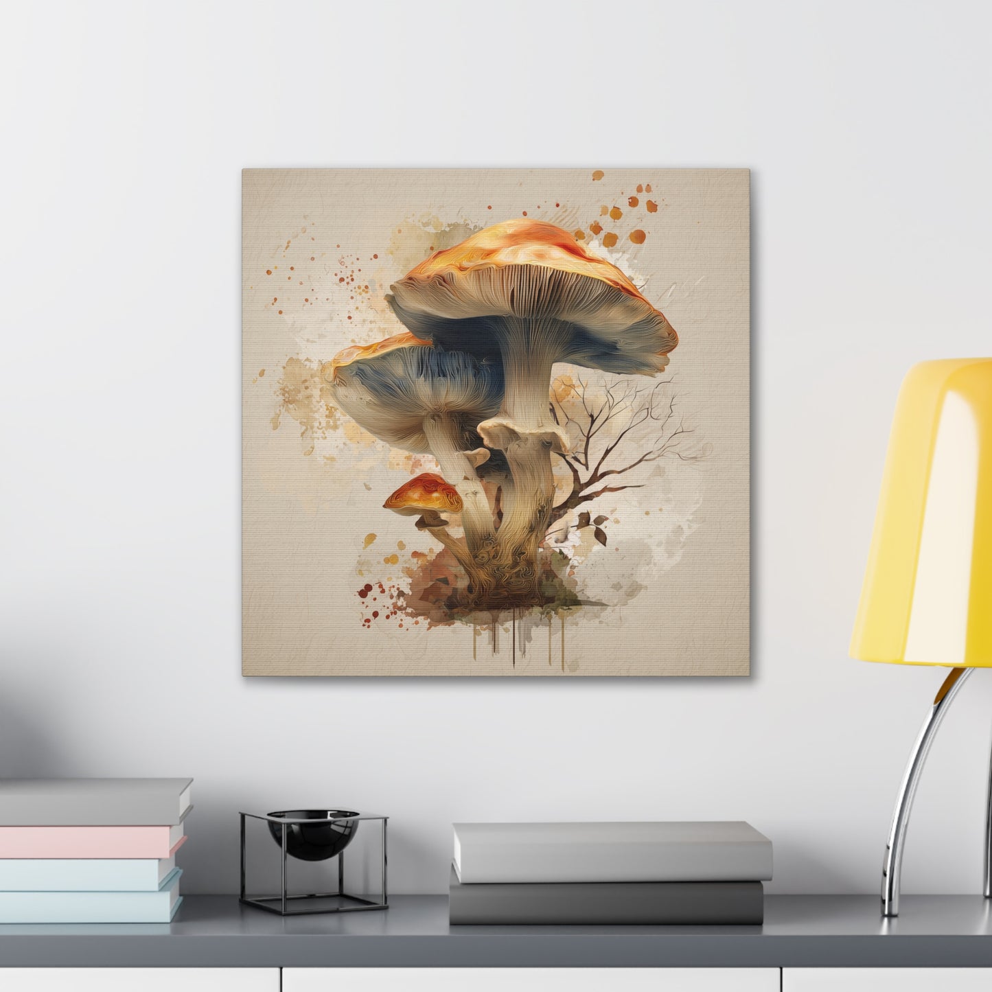 Fruiting Body-Mushroom Canvas Art, Stretched Wall Decor, Bohemian Home Decor, Psychedelic Wall Art, Nature-Inspired Art