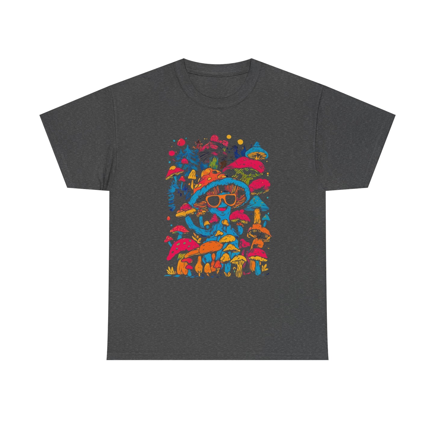 Shroom Dude - Mushroom Tee, Unisex Heavy Cotton T-Shirt, Vibrant Graphic Shirt, Perfect for Festivals, Eco-friendly Gift, Casual Wear