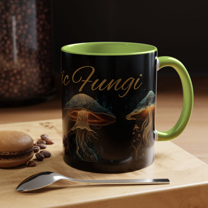 Dark Fantastic Fungi Coffee Mug - Magical Ocean Mushroom Art (11/15oz)