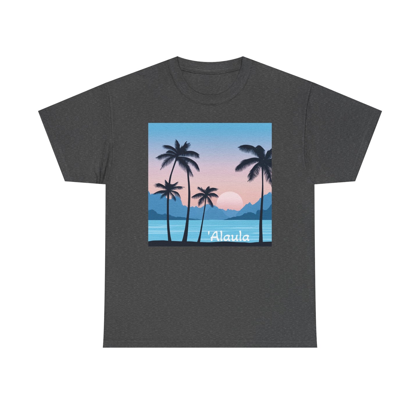 'Alaula Aloha Sunset Tee — Tropical Palm Beach Graphic T-Shirt