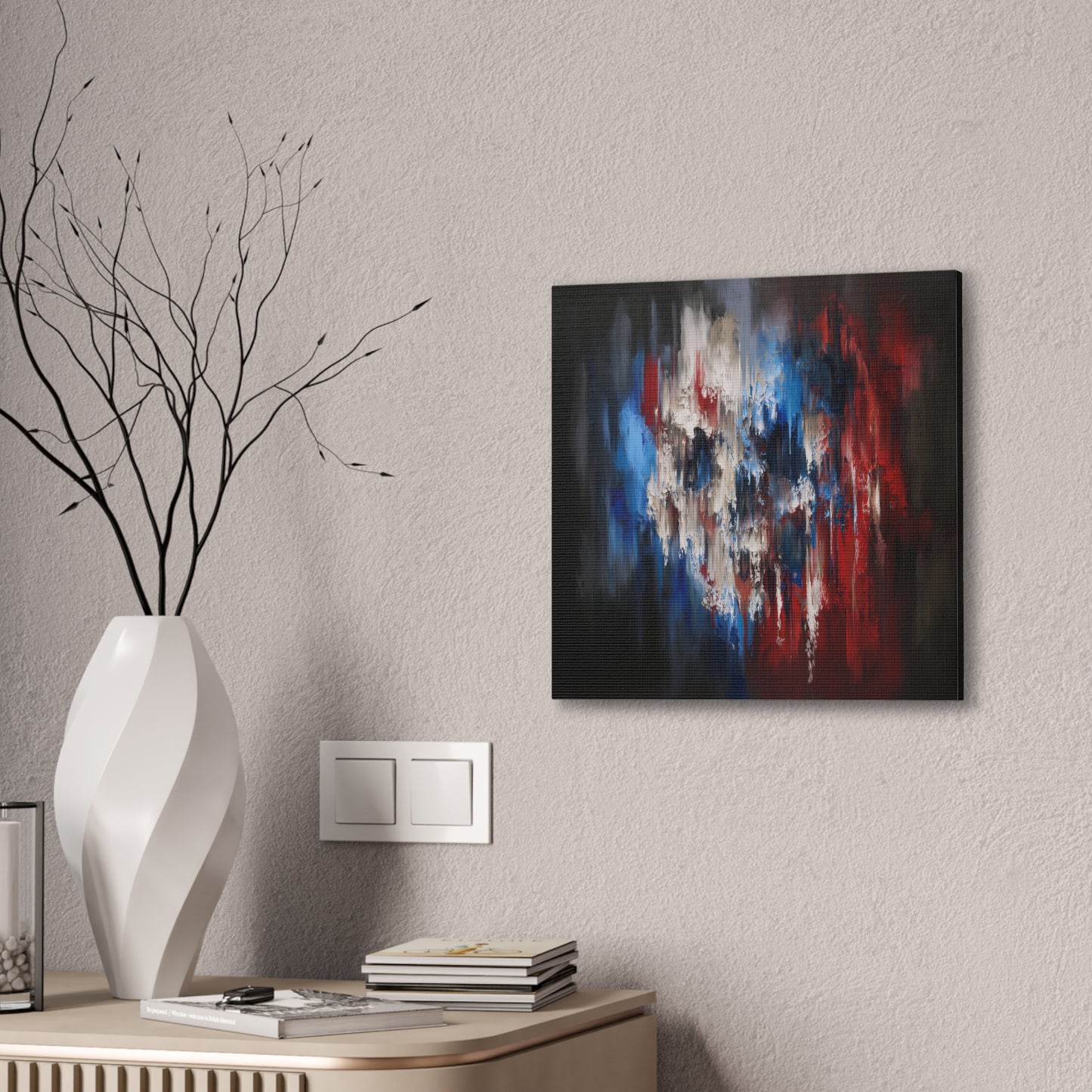 Running Colors - Abstract  Red, White and Blue Art